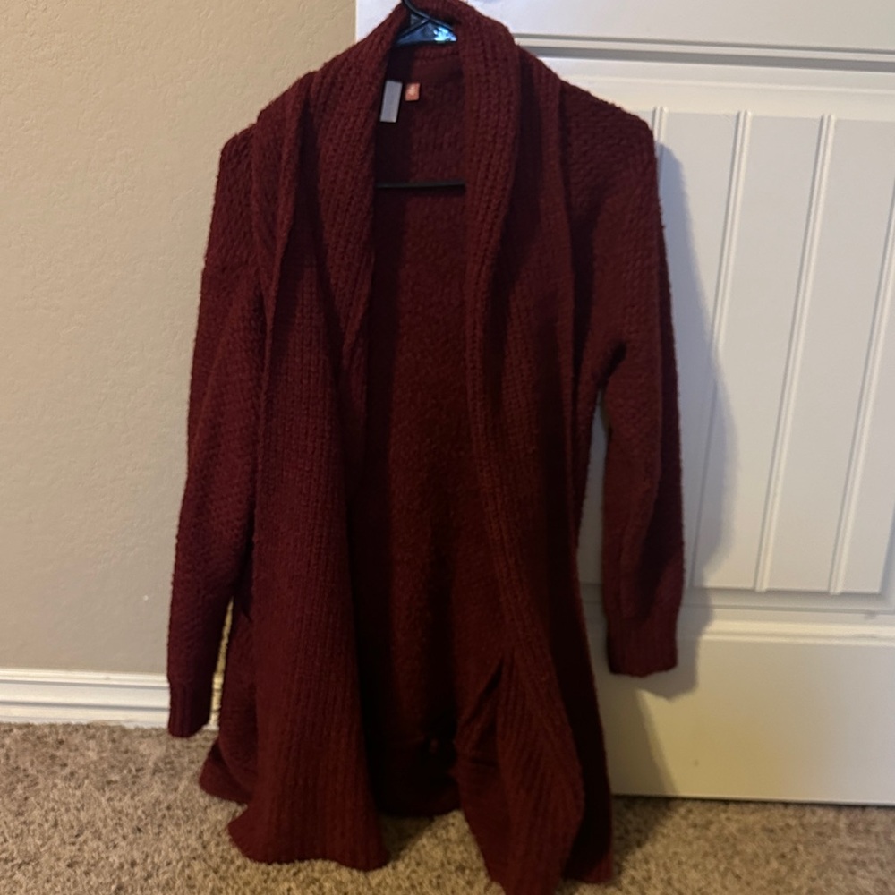 Pilcro Deep Burgundy Women's Cardigan Oversized